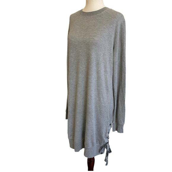 Cloth & Stone Gray‎ Sweatshirt Tunic Mini Dress Lace Up Side NWT M - Picture 3 of 13